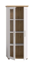 Vitrine >Verona< 2 Türen, re./ li. montierbar, Sibiu Lärche Dekor - 64x161x37cm (BxHxT)