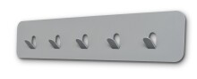 Garderobenleiste >Tilly 2< 5 Haken, in grau, Metall - 50x10x3cm (BxHxT)