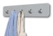 Garderobenleiste >Tilly 2< 5 Haken, in grau, Metall - 50x10x3cm (BxHxT)