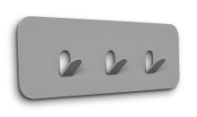 Garderobenleiste >Tilly 1< 3 Haken, in grau, Metall - 30x10x3cm (BxHxT)