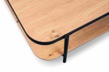 Couchtisch >Pina 2< Ablageboden, Artisaneiche Dekor, MDF + Metall - 120x45x64cm (BxHxT)
