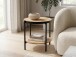 Beistelltisch >Pina 1< Ablageboden, Artisaneiche Dekor, MDF + Metall - 45x52cm (HxD)