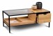 Couchtisch >Mandurah 2< Schublade, Ablage, Eiche Dekor, Metall + MDF - 110x42x55cm (BxHxT)