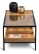 Couchtisch >Mandurah 2< Schublade, Ablage, Eiche Dekor, Metall + MDF - 110x42x55cm (BxHxT)