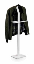 Herrendiener >Lukas< Hosen und Bügelhalter, weiß, Metall - 45x112x21cm (BxHxT)