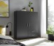 Stauraumschrank >Adeline< 2 Böden, 2 Schübe, Stange, Farbe Graphit - 120x140x38cm (BxHxT)