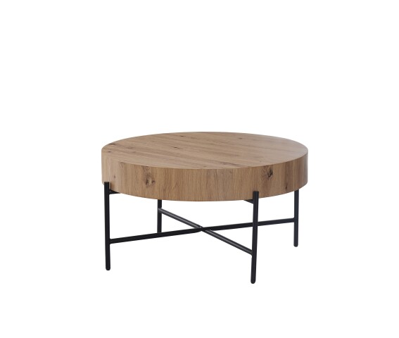 Couchtisch >Antonia< in Artisan Eiche Dekor, schwarz, MDF, Metall - 42x80 (HxD)