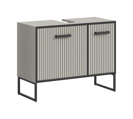 Waschbeckenunterschrank >Bagno< 2 Türen, 4 Fächer, in kaschmir Dekor - 80x63x36cm (BxHxT)