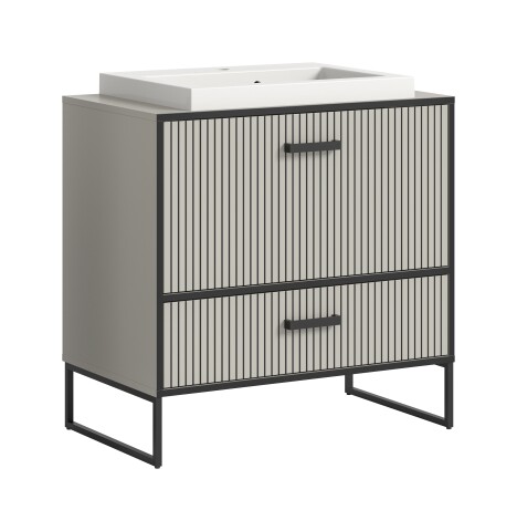 Waschtisch-Set >Bagno< mit Waschbecken, in kaschmir - 80x84x48cm (BxHxT)