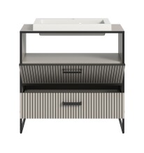 Waschtisch-Set >Bagno< mit Waschbecken, in kaschmir - 80x84x48cm (BxHxT)