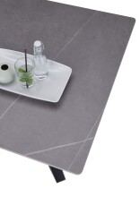 Couchtisch >Janin< in grau, schwarz, Keramik, Metall - 80x45x80cm (BxHxT)