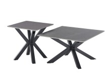Couchtisch >Janin< in grau, schwarz, Keramik, Metall - 55x55x55cm (BxHxT)