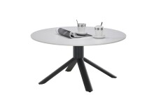 Couchtisch >Joanna< in weiß, schwarz, Keramik, Metall - 45x90cm (HxD)