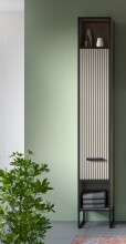 Hochschrank >Bagno< 5 Fächer, 1 Tür, in kaschmir Dekor - 30x192x32cm (BxHxT)