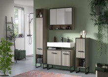 Badezimmerspiegelschrank >Bagno< in kaschmir Dekor - 80x68x19cm (BxHxT)
