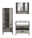 Badezimmer-Set >Bagno< (3-teilig) inkl. Waschbecken, in kaschmir Dekor - 154x192x48cm (BxHxT)