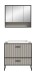 Badezimmer-Set >Bagno< (2-teilig) inkl. Waschbecken, kaschmir Dekor - 80x192x48cm (BxHxT)