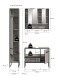 Badezimmer-Set >Bagno< (3-teilig) in kaschmir Dekor - 125x192x36cm (BxHxT)