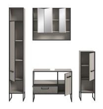 Badezimmer-Set >Bagno< (4-teilig) in kaschmir Dekor - 170x192x36cm (BxHxT)