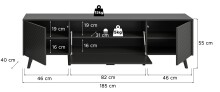 Lowboard >Linea< 2 Türen, 1 Klappe, in grau - 185x55x40cm (BxHxT)