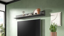 Wandboard >Linea< in grau, Holzwerkstoff - 160x20x20cm (BxHxT)