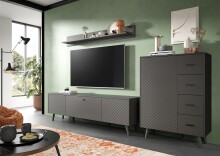 Wohnwand >Linea< (3-teilig) Lowboard, Wandboard,...