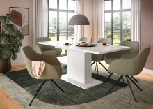 Kulissen-Esstisch >Motion< ausziehbar 190cm, in Weiß - 150/190x76x90cm (BxHxT)