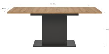 Kulissen-Esstisch >Motion< ausziehbar 190cm, Grau / Artisan Eiche Dekor - 150/190x76x90cm (BxHxT)