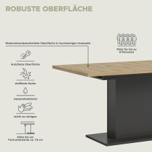 Kulissen-Esstisch >Motion< ausziehbar 190cm, Grau / Artisan Eiche Dekor - 150/190x76x90cm (BxHxT)