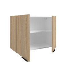 Miniküche >Fumay 21< (6-teilig) in Eiche Nachbildung, Beton Optik dunkel, Breite 200cm