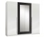 Drehtürenschrank >Cano< 5 Böden, 1 Stange, Spiegel / Weiß / Graphit - 228x213x62cm (BxHxT)