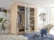 Kleiderschrank >Cano< 5 Böden, 1 Stange, San Remo Eiche hell / Weiß - 228x213x62 (BxHxT)