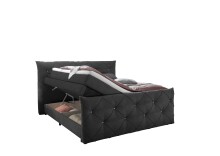 Boxspringbett >Villano< Liegefläche 180x200cm, GEL-Topper, Anthrazit - 231x203x114 (LxBxH)