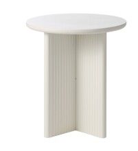 Beistelltisch >PALMA< in Greige, MDF + Stahl in greige - 55x50cm (HxD)