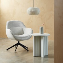 Beistelltisch >PALMA< in Greige, MDF + Stahl in greige - 55x50cm (HxD)