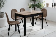 Esstisch >Capri< in Artisan Eiche Dekor / Schwarz - 110x76x67cm (BxHxT)