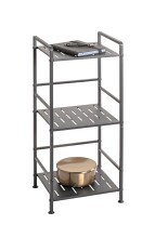 Regal >59825< 3 Böden, in anthrazit, Stahlrohr, Metall - 33x74x28cm (BxHxT)