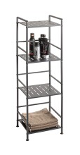 Regal >59826< 4 Böden, in anthrazit, Stahlrohr, Metall - 33x106x28cm (BxHxT)