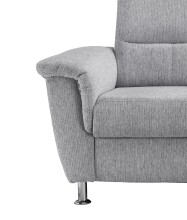Ecksofa >Ludwigshafen< Motor-funktion, Kopfstütze, Stauraum, silber - 231x113x165 (BxHxT)