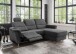 Ecksofa >Ludwigshafen< Motor-funktion, Kopfstütze, Stauraum, anthrazit - 231x113x165 (BxHxT)