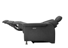 Ecksofa >Ludwigshafen< Motor-funktion, Kopfstütze, Stauraum, anthrazit - 231x113x165 (BxHxT)