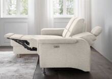 Ecksofa >Ludwigshafen< Motor-funktion, Kopfstütze, Stauraum, beige - 231x113x165 (BxHxT)
