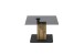 Couchtisch >BALSTA< höhenverstellbar, Rollen, Eiche / schwarz / Glas - 70x45/63x70 (BxHxT)