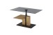Couchtisch >DELMAS< Höhenverstellbar, Rollen, Eiche / schwarz - 105x45/63x65 (BxHxT)