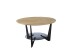 Couchtisch >CADIZ< in Eiche, Massivholz / Metall / Glas - 40x70cm (HxD)