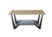 Couchtisch >LEON< in Eiche, Massivholz / Glas / Metall - 90x40x60cm (BxHxT)