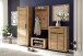 Garderobenspiegel >GRENO< in Eiche, Massivholz / Spiegel - 80x74x2cm (BxHxT)