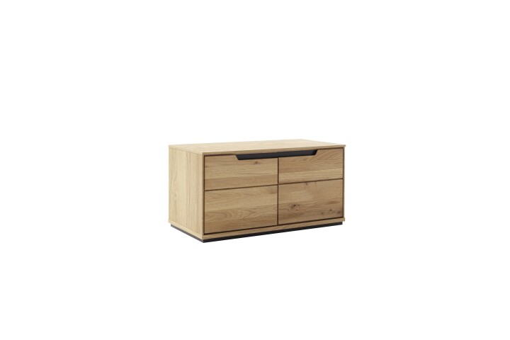 Schuhbank >ARAYA< 2 Türen, Eiche teilmassiv, Holzwerkstoff - 79x41x40,5cm (BxHxT)