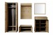 Garderoben-Set >ARAYA< (5-teilig) in Eiche teilmassiv - 227x195x40,5 (BxHxT)