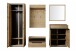 Garderoben-Set >ARAYA< (3-teilig) in Eiche teilmassiv - 148x195x40,5 (BxHxT)